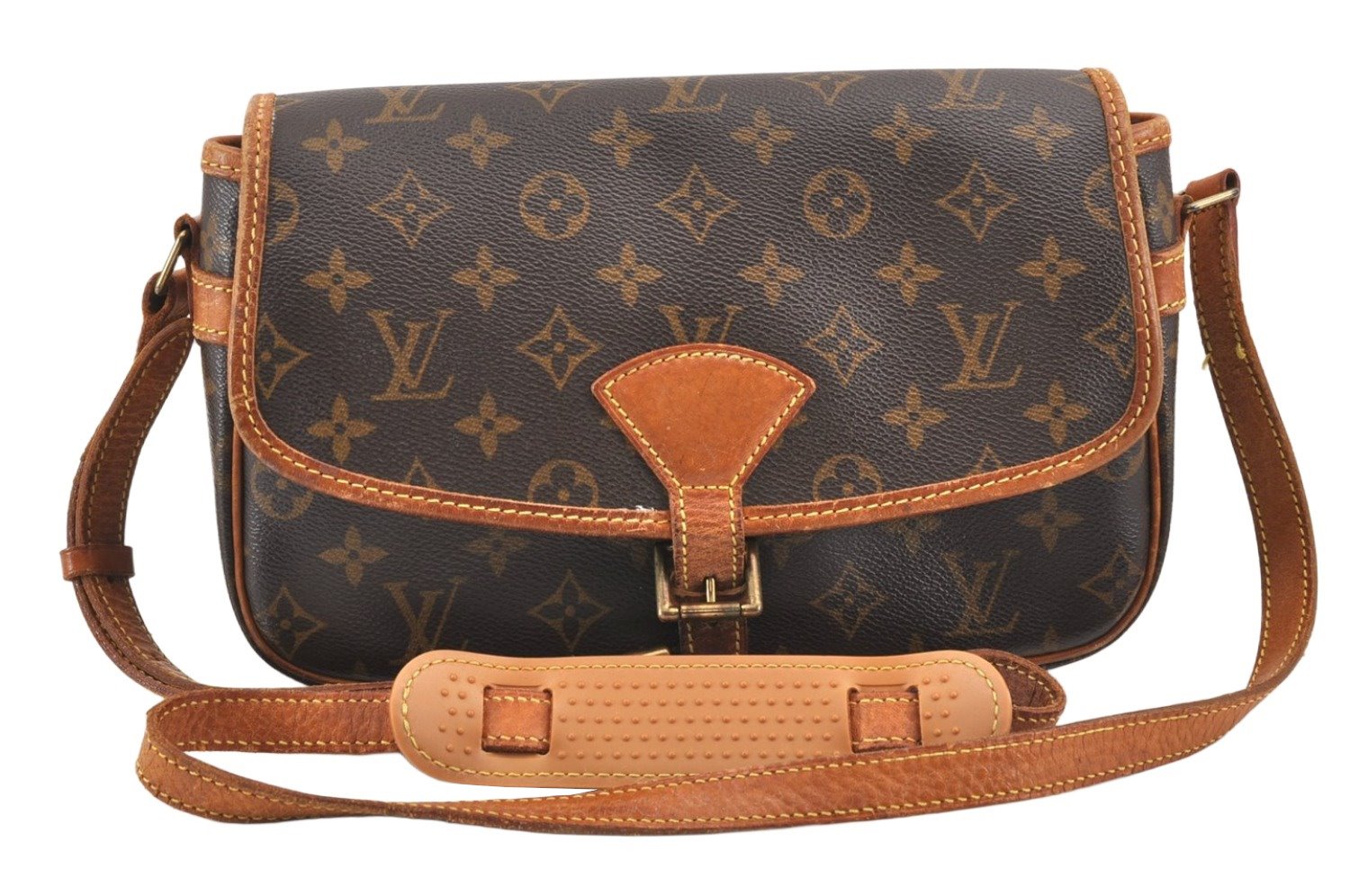 Authentic Louis Vuitton Monogram Sologne Shoulder Cross Body Bag M42250 LV 1900K