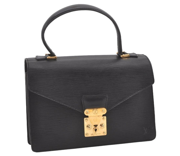 Authentic Louis Vuitton Epi Concorde Hand Bag Purse Black M52132 LV 1901J
