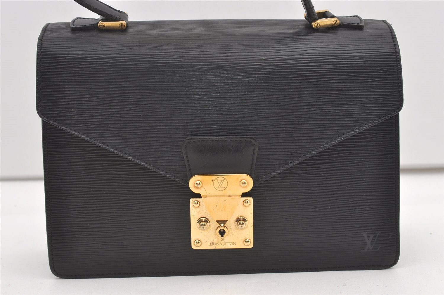 Authentic Louis Vuitton Epi Concorde Hand Bag Purse Black M52132 LV 1901J