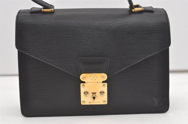 Authentic Louis Vuitton Epi Concorde Hand Bag Purse Black M52132 LV 1901J