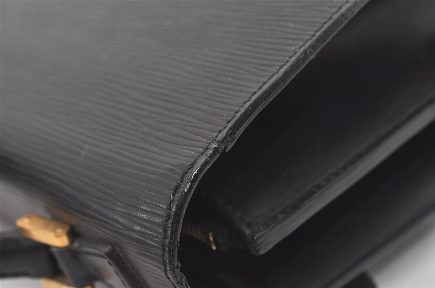 Authentic Louis Vuitton Epi Concorde Hand Bag Purse Black M52132 LV 1901J