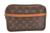 Authentic Louis Vuitton Monogram Compiegne 23 Clutch Hand Bag M51847 LV 1902K