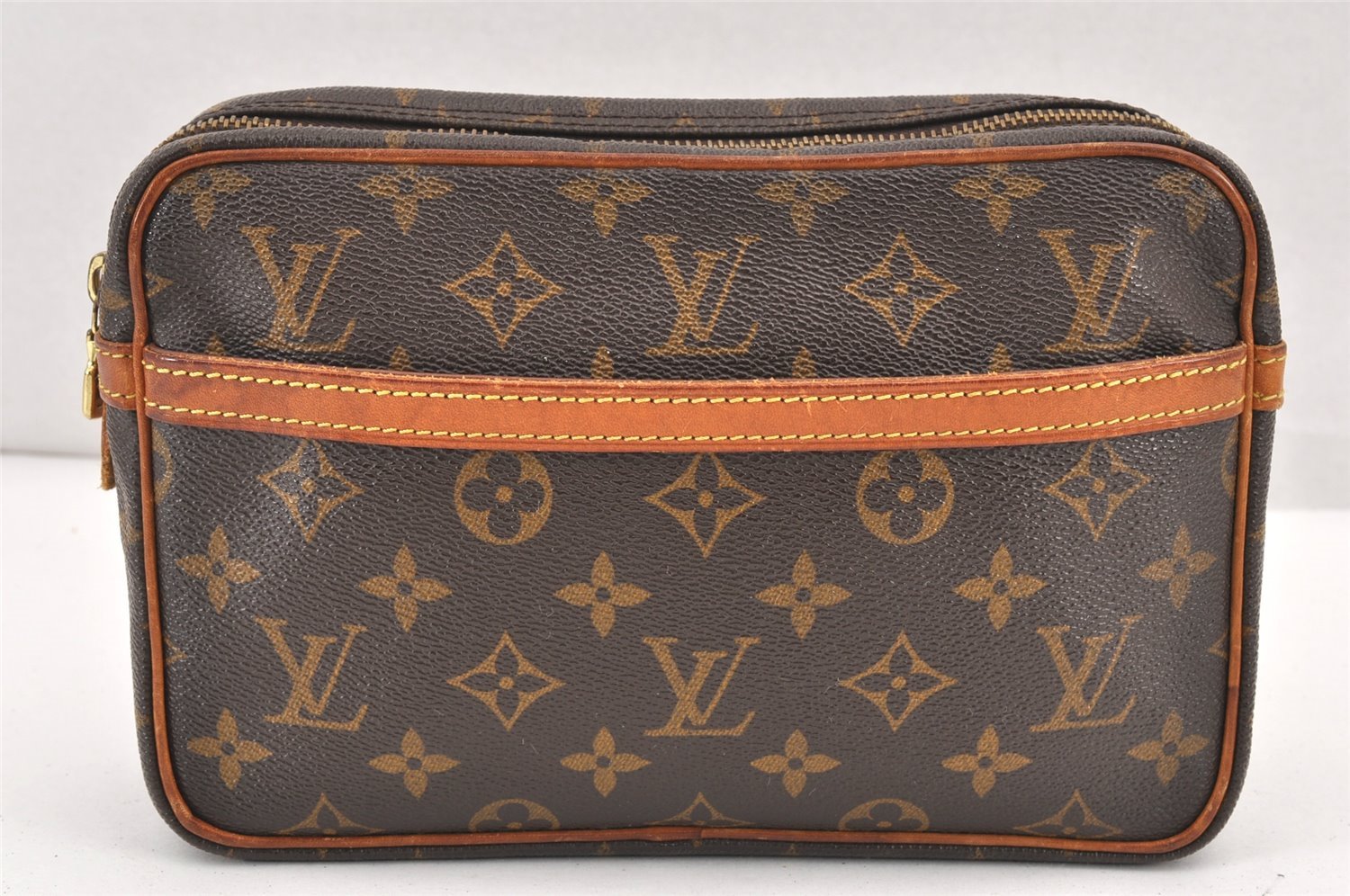 Authentic Louis Vuitton Monogram Compiegne 23 Clutch Hand Bag M51847 LV 1902K