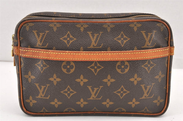 Authentic Louis Vuitton Monogram Compiegne 23 Clutch Hand Bag M51847 LV 1902K