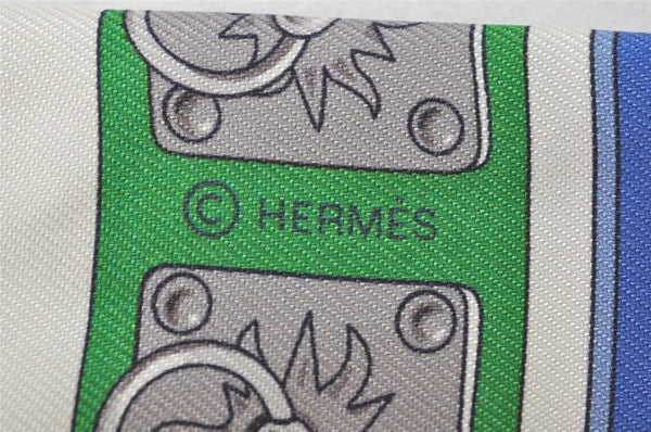 Authentic HERMES Twilly Scarf "COLLIERS DE CHIENS" Silk Red 1906I