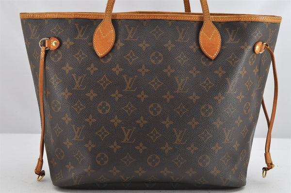 Authentic Louis Vuitton Monogram Neverfull MM Shoulder Tote Bag M40156 LV 1908K