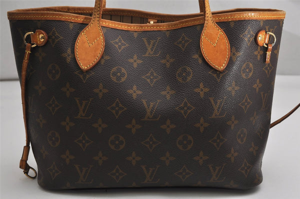 Authentic Louis Vuitton Monogram Neverfull PM Shoulder Tote Bag M40155 LV 1910K
