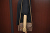 Authentic CHANEL Lamb Skin Turnlock Matelasse Chain Shoulder Bag Brown CC 1912J