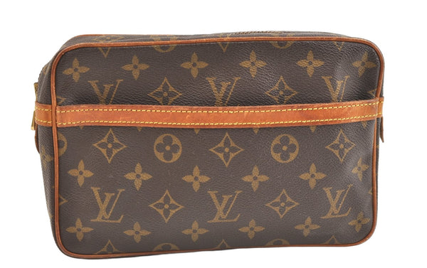 Authentic Louis Vuitton Monogram Compiegne 23 Clutch Hand Bag M51847 LV 1912K