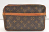 Authentic Louis Vuitton Monogram Compiegne 23 Clutch Hand Bag M51847 LV 1912K