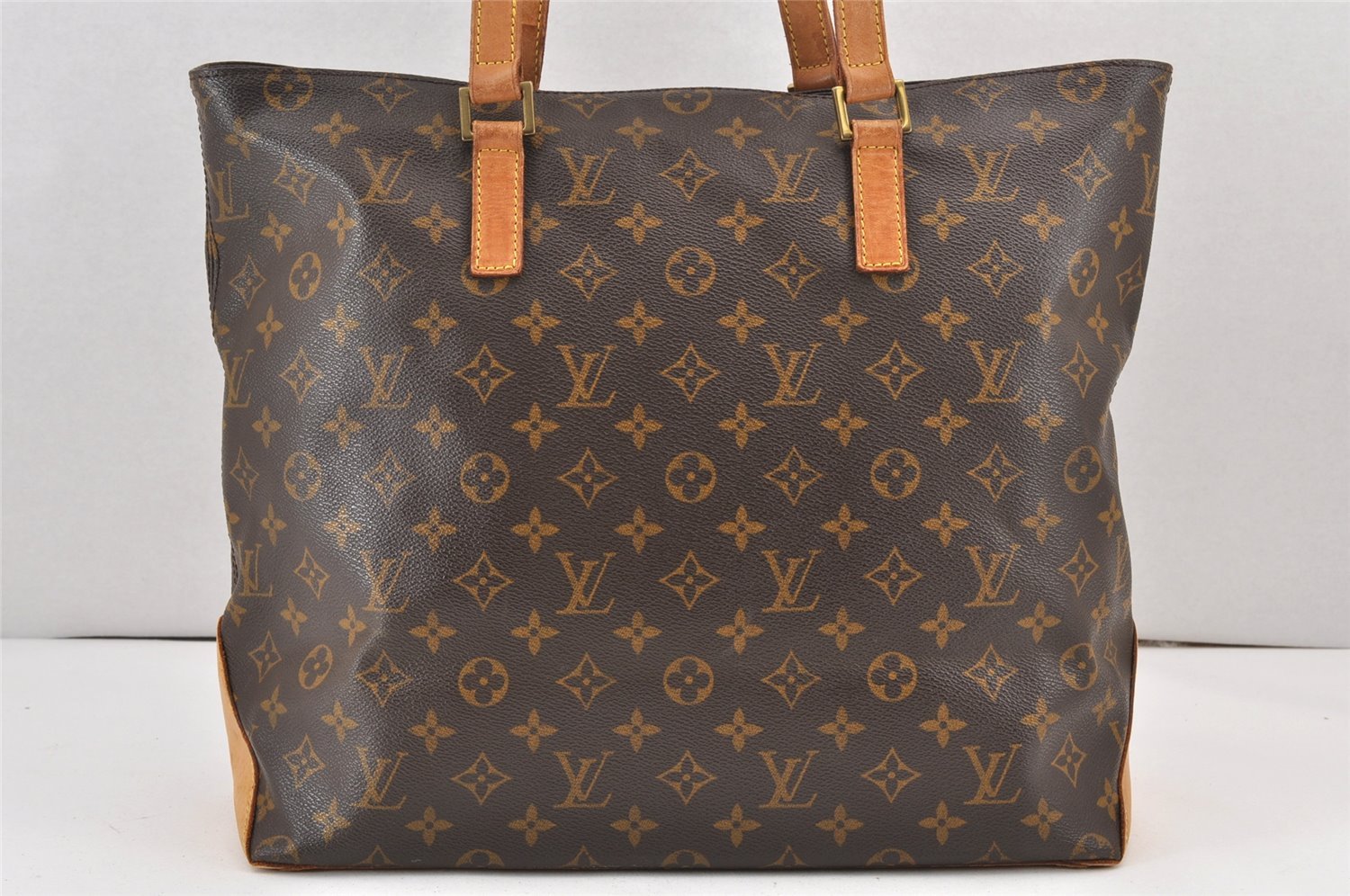 Authentic Louis Vuitton Monogram Cabas Mezzo Shoulder Tote Bag M51151 Junk 1916K