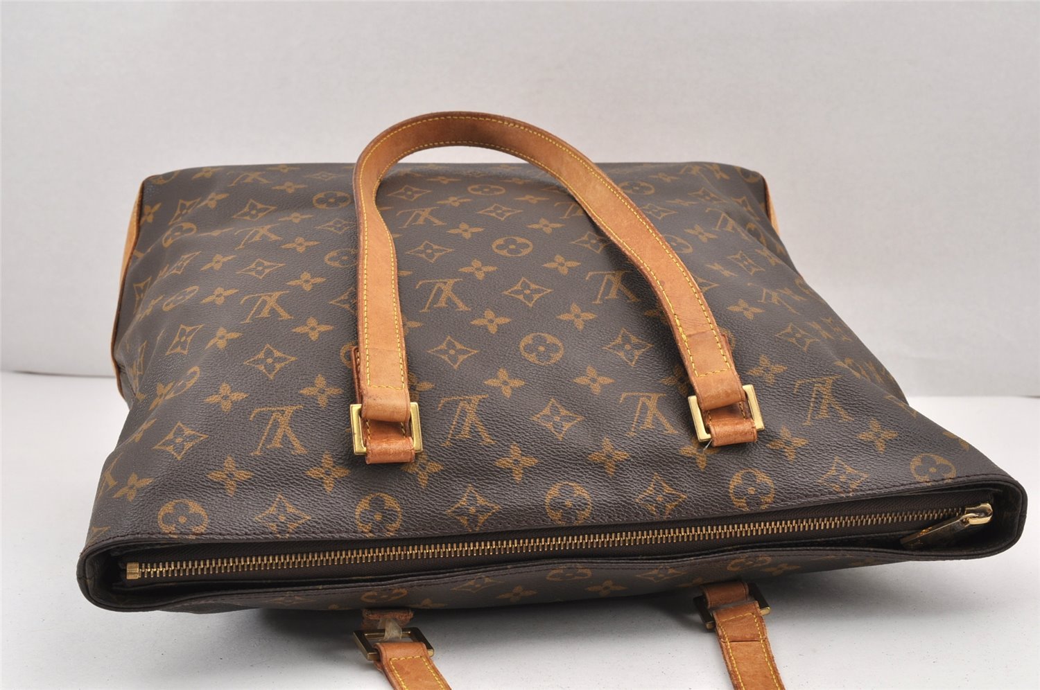 Authentic Louis Vuitton Monogram Cabas Mezzo Shoulder Tote Bag M51151 Junk 1916K