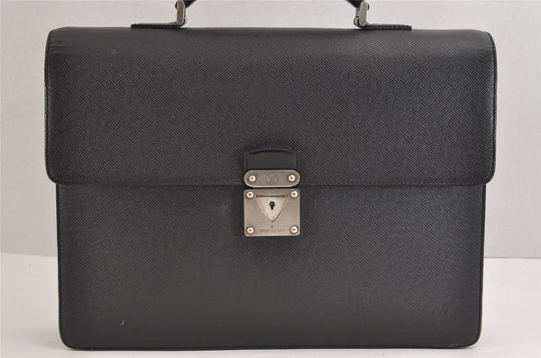 Auth Louis Vuitton Taiga Laguito Business Bag Briefcase Black M31092 LV 1917J