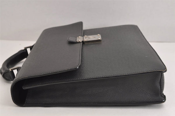 Auth Louis Vuitton Taiga Laguito Business Bag Briefcase Black M31092 LV 1917J