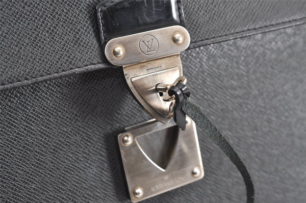 Auth Louis Vuitton Taiga Laguito Business Bag Briefcase Black M31092 LV 1917J