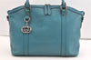 Authentic GUCCI Interlocking G 2Way Hand Shoulder Bag Leather 341503 Blue 1918J