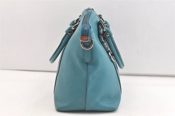 Authentic GUCCI Interlocking G 2Way Hand Shoulder Bag Leather 341503 Blue 1918J