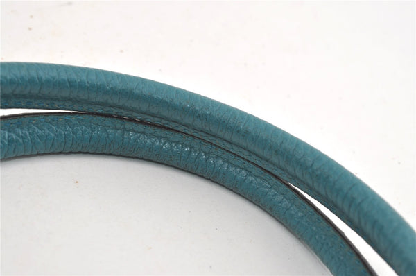 Authentic GUCCI Interlocking G 2Way Hand Shoulder Bag Leather 341503 Blue 1918J