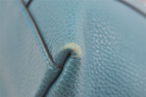 Authentic GUCCI Interlocking G 2Way Hand Shoulder Bag Leather 341503 Blue 1918J