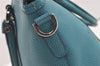 Authentic GUCCI Interlocking G 2Way Hand Shoulder Bag Leather 341503 Blue 1918J