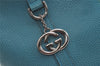 Authentic GUCCI Interlocking G 2Way Hand Shoulder Bag Leather 341503 Blue 1918J