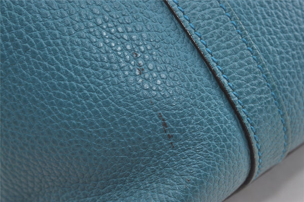 Authentic GUCCI Interlocking G 2Way Hand Shoulder Bag Leather 341503 Blue 1918J