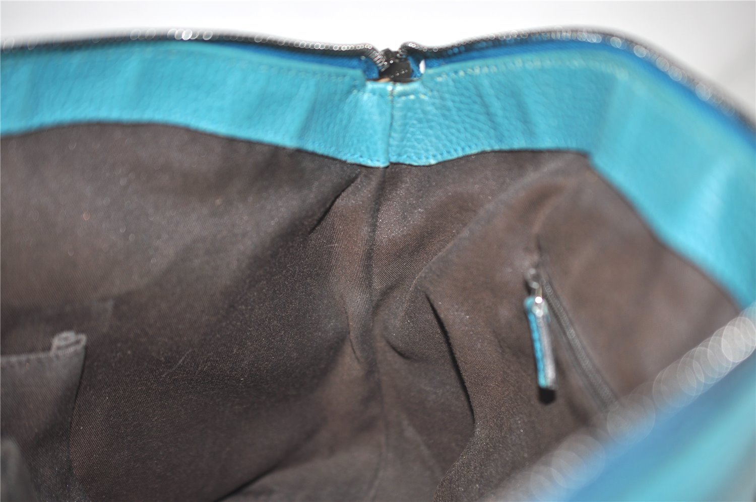 Authentic GUCCI Interlocking G 2Way Hand Shoulder Bag Leather 341503 Blue 1918J