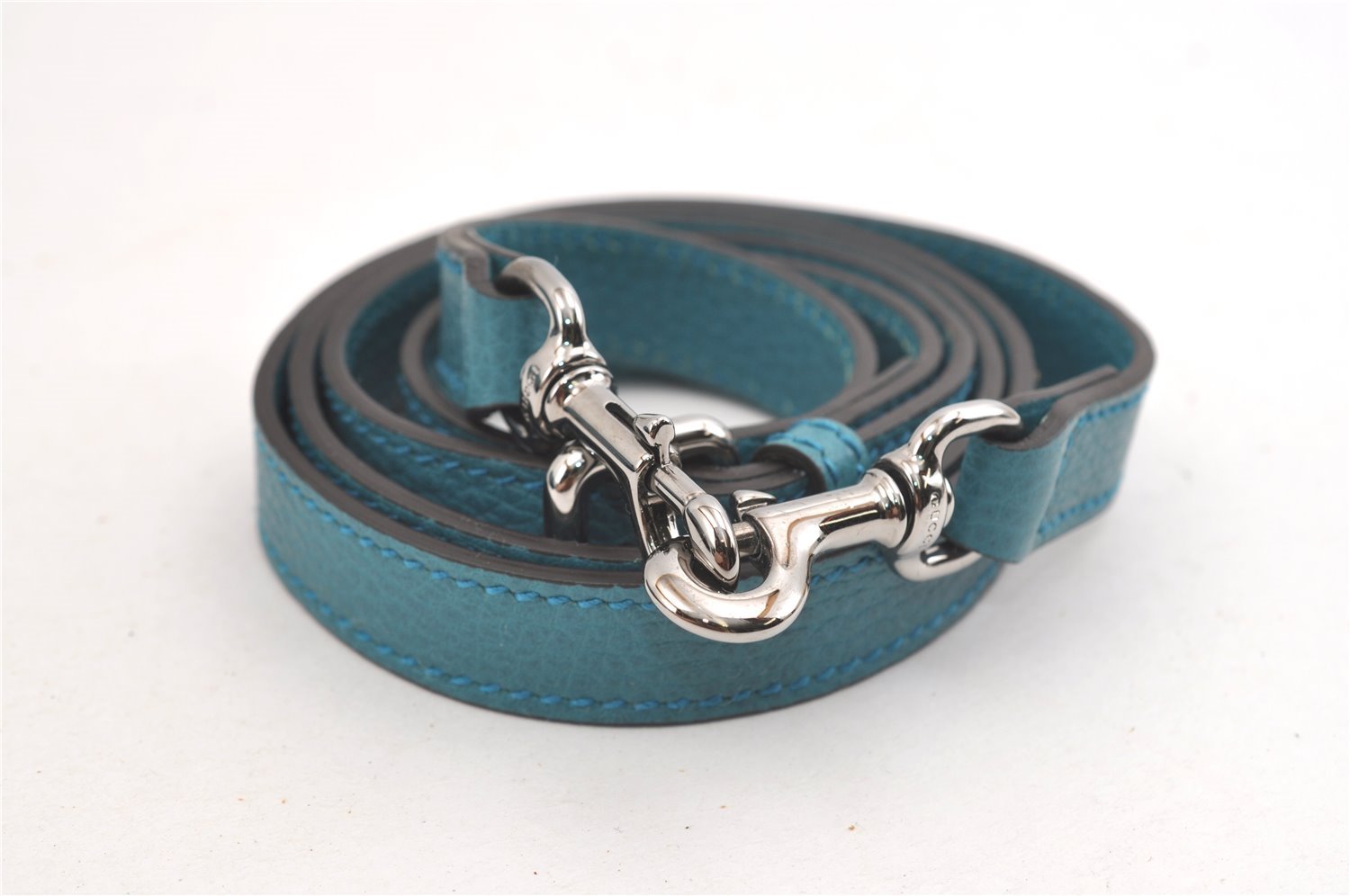 Authentic GUCCI Interlocking G 2Way Hand Shoulder Bag Leather 341503 Blue 1918J