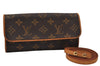 Authentic Louis Vuitton Monogram Pochette Twin PM Shoulder Bag M51854 LV 1920J