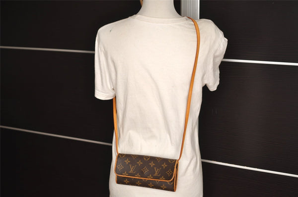 Authentic Louis Vuitton Monogram Pochette Twin PM Shoulder Bag M51854 LV 1920J