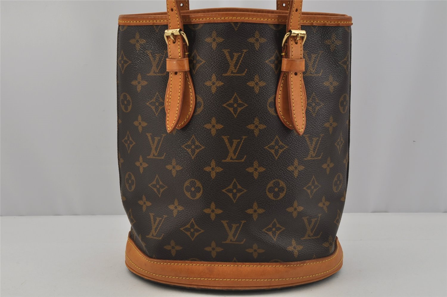 Authentic Louis Vuitton Monogram Bucket PM Shoulder Tote Bag M42238 LV 1921J