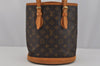 Authentic Louis Vuitton Monogram Bucket PM Shoulder Tote Bag M42238 LV 1921J