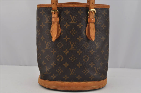 Authentic Louis Vuitton Monogram Bucket PM Shoulder Tote Bag M42238 LV 1921J