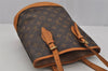 Authentic Louis Vuitton Monogram Bucket PM Shoulder Tote Bag M42238 LV 1921J