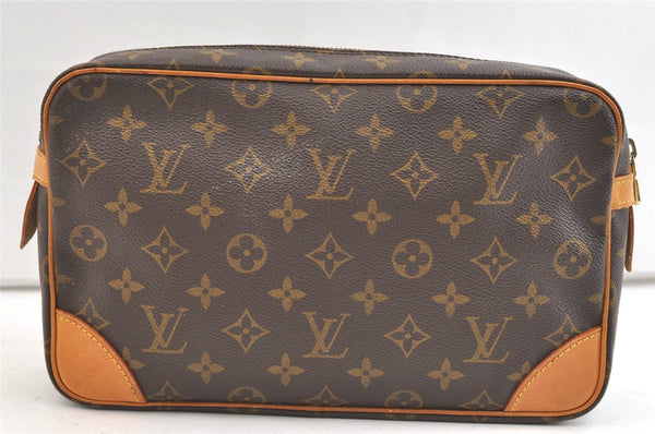 Authentic Louis Vuitton Monogram Compiegne 28 Clutch Hand Bag M51845 LV 1922K