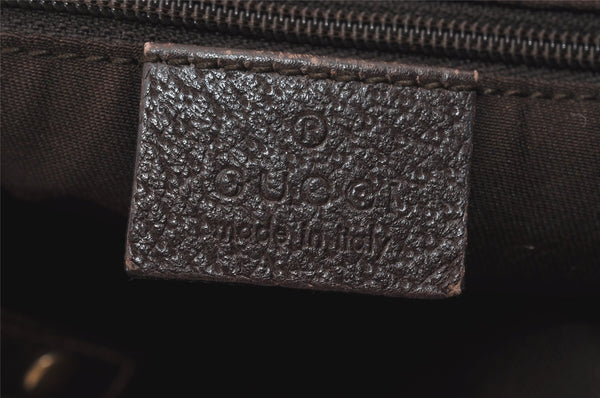 Authentic GUCCI Abbey Shoulder Tote Bag GG Canvas Leather 130736 Brown 1924I