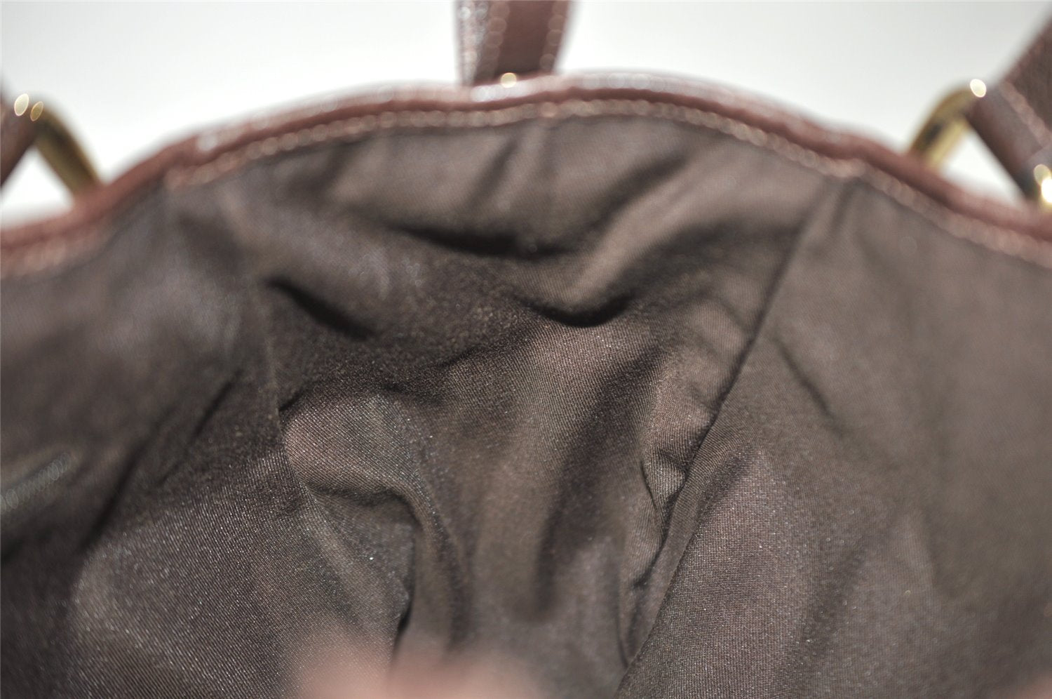 Authentic GUCCI Abbey Shoulder Tote Bag GG Canvas Leather 130736 Brown 1924I