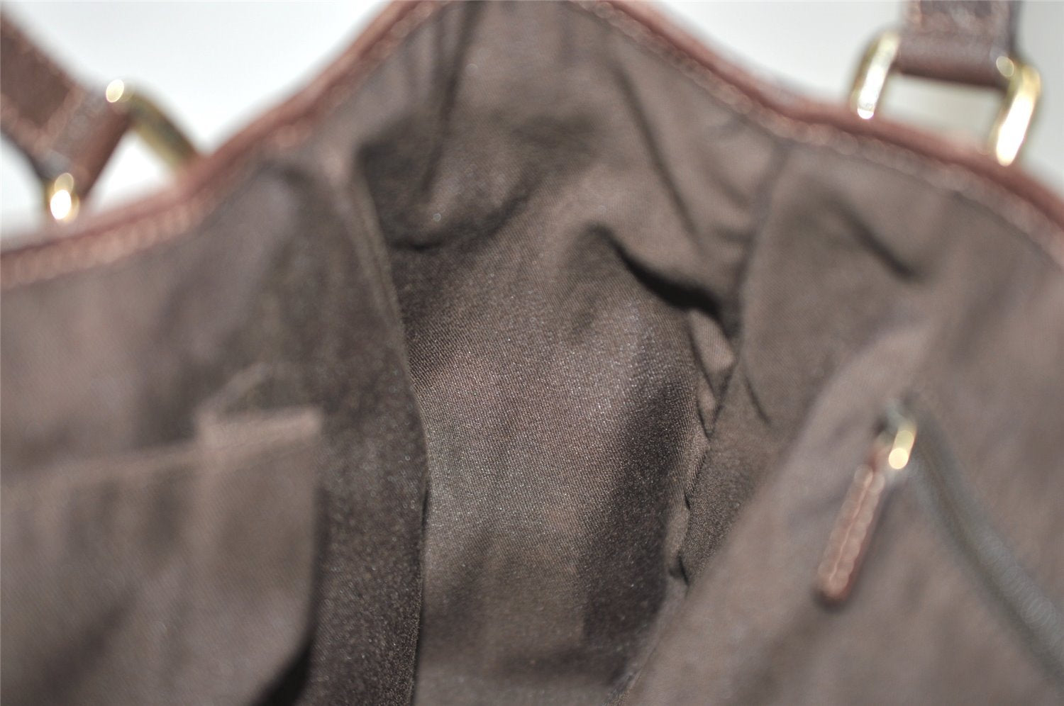 Authentic GUCCI Abbey Shoulder Tote Bag GG Canvas Leather 130736 Brown 1924I