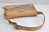 Authentic Christian Dior Trotter Shoulder Bag Purse Canvas Leather Brown 1924J