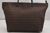 Authentic FENDI Vintage Zucchino Shoulder Tote Bag Canvas Leather Brown 1925K