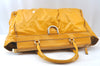 Authentic GUCCI Vintage Abbey Shoulder Tote Bag Enemel 189931 Yellow 1926J