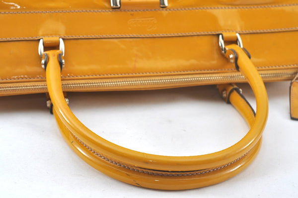 Authentic GUCCI Vintage Abbey Shoulder Tote Bag Enemel 189931 Yellow 1926J