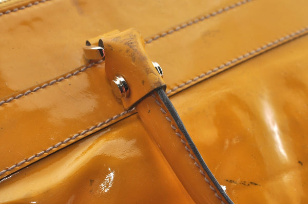 Authentic GUCCI Vintage Abbey Shoulder Tote Bag Enemel 189931 Yellow 1926J