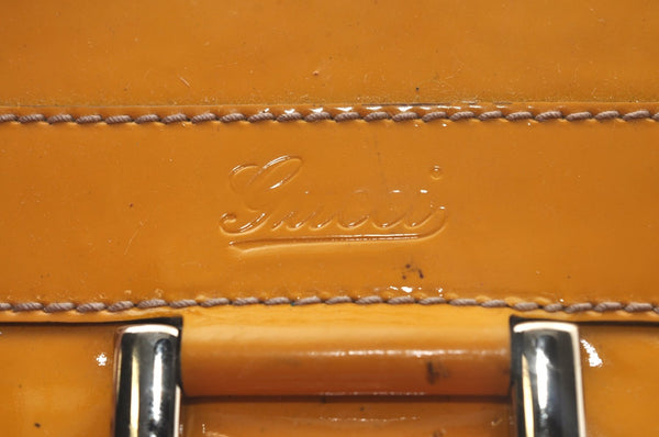 Authentic GUCCI Vintage Abbey Shoulder Tote Bag Enemel 189931 Yellow 1926J