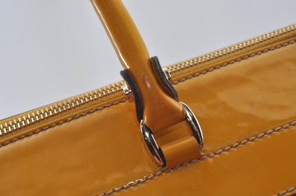 Authentic GUCCI Vintage Abbey Shoulder Tote Bag Enemel 189931 Yellow 1926J