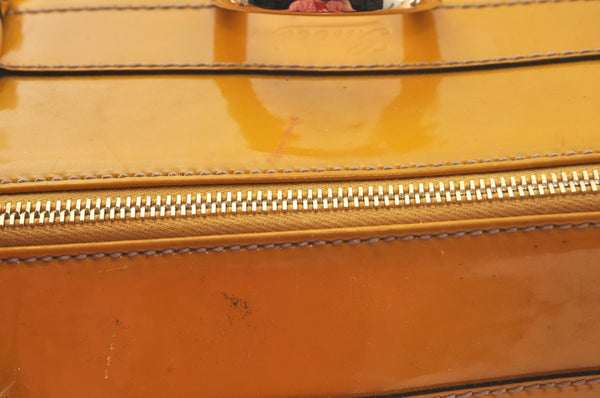 Authentic GUCCI Vintage Abbey Shoulder Tote Bag Enemel 189931 Yellow 1926J