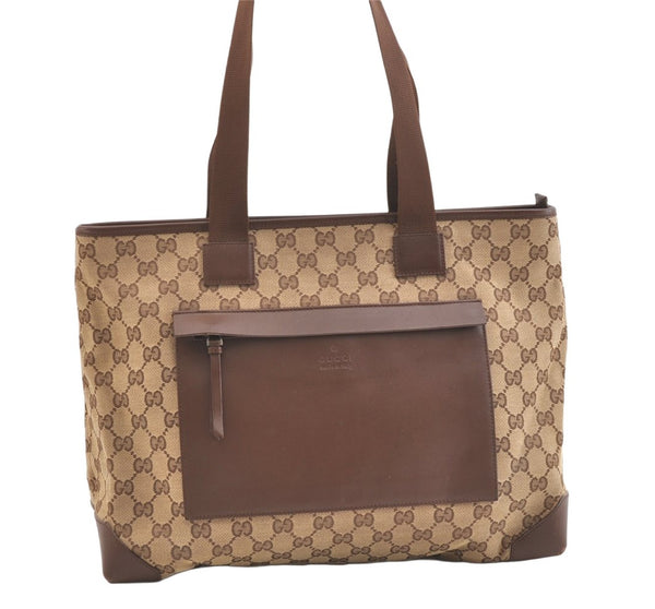Authentic GUCCI Vintage Shoulder Tote Bag GG Canvas Leather 0190426 Brown 1926K
