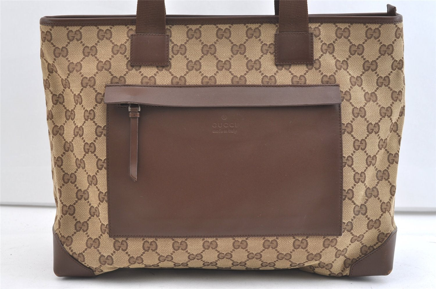 Authentic GUCCI Vintage Shoulder Tote Bag GG Canvas Leather 0190426 Brown 1926K