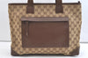 Authentic GUCCI Vintage Shoulder Tote Bag GG Canvas Leather 0190426 Brown 1926K