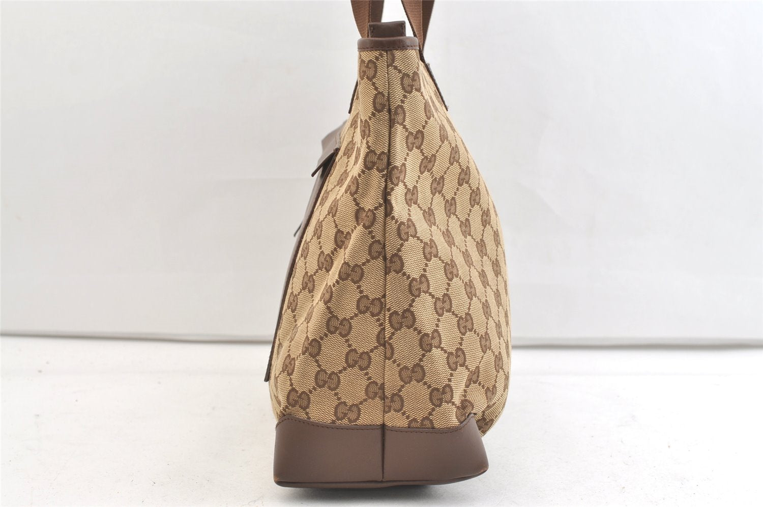 Authentic GUCCI Vintage Shoulder Tote Bag GG Canvas Leather 0190426 Brown 1926K